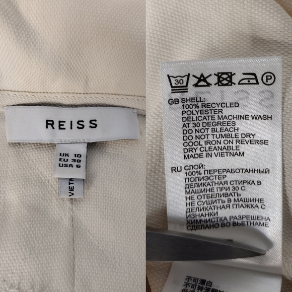 Reiss Women's Cream Minimalist Contemporary Twin Pocket Overhead Shirt Sz 6 - Picture 13 of 16